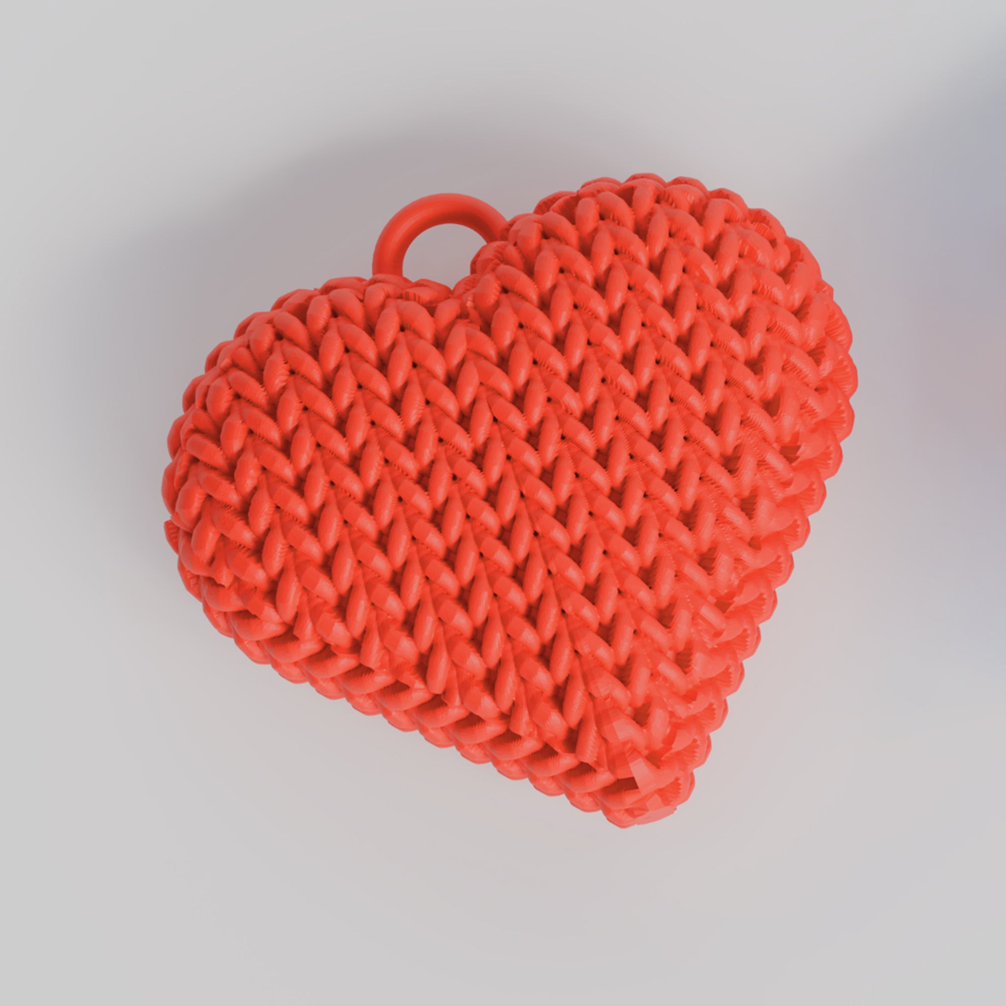 3D Örgü Kalp Anahtarlık