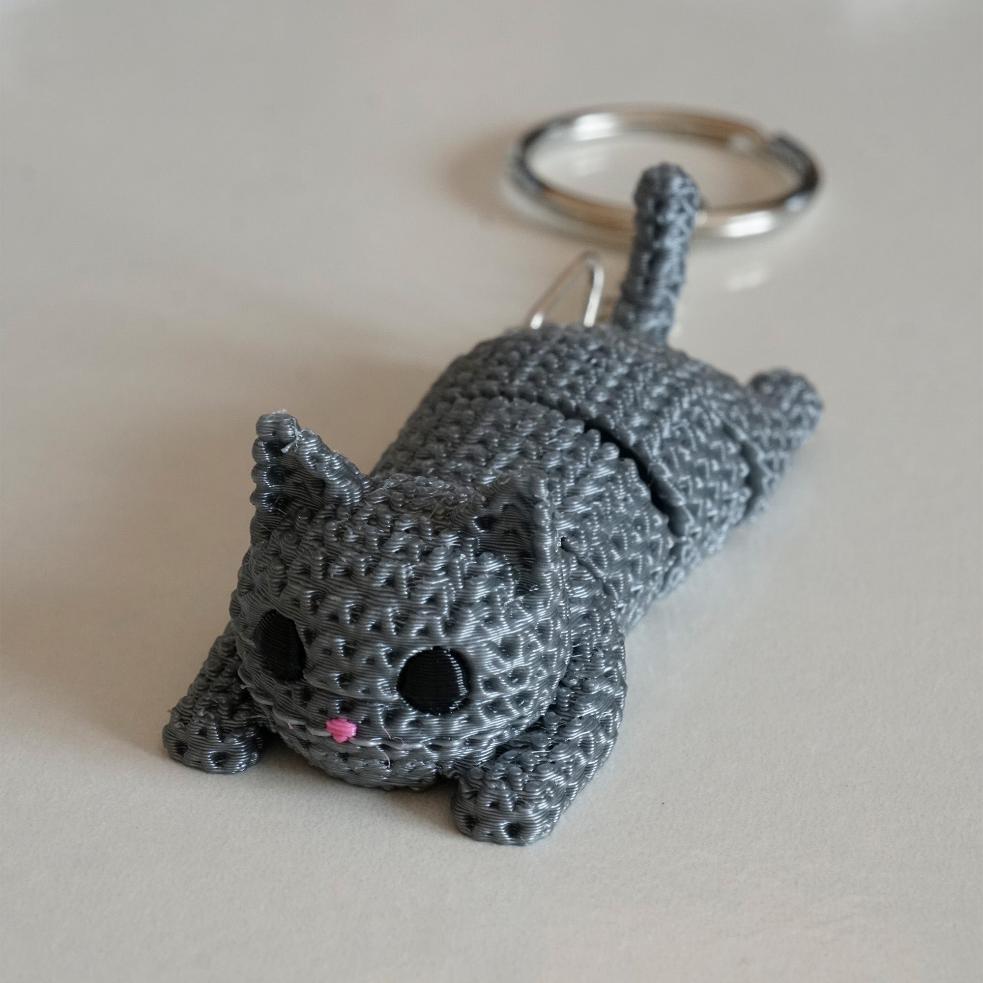 3D Örgü Kedi Anahtarlık