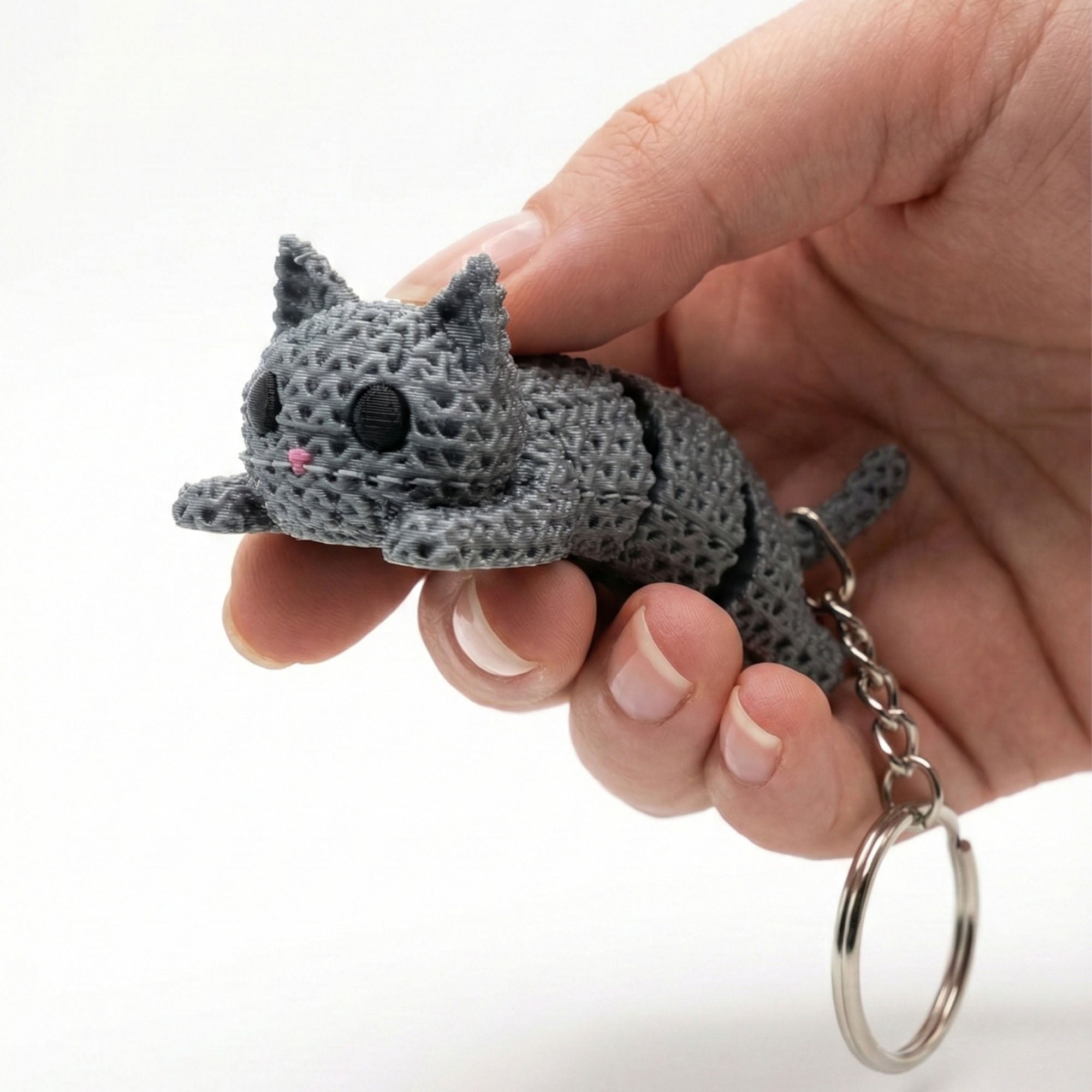 3D Örgü Kedi Anahtarlık